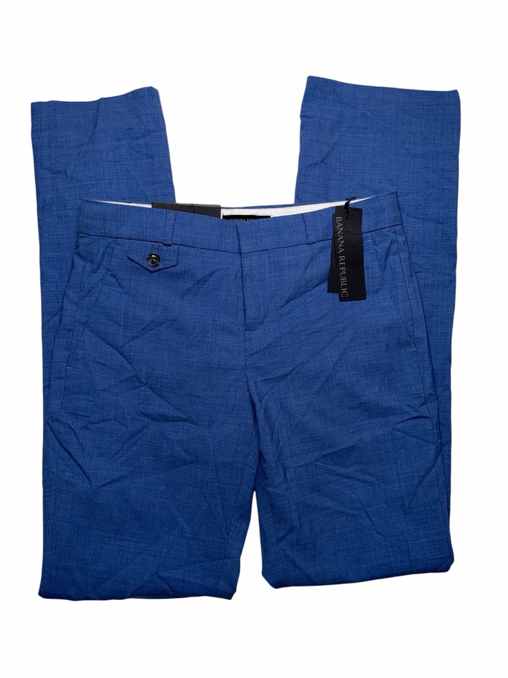 Banana Republic Logan Pants Womens Sz 0 Blue Lightweight Wool Blend Business NEW